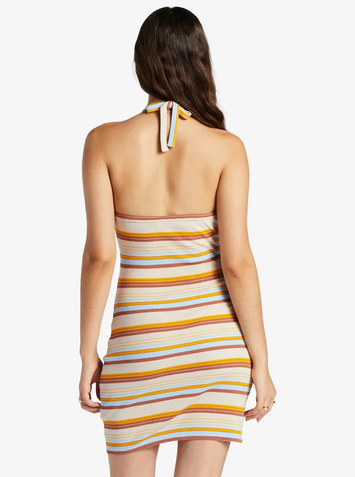 Roxy Dresses Retro Coast Halter Mini Dress 70s Babe 8211 Reduced 8211 Womens