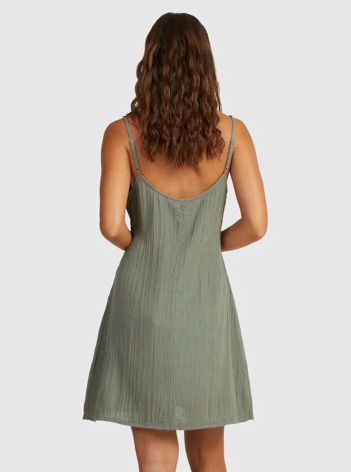 Roxy Dresses Santorini Slip Dress II Dress Agave Green 8211 Womens