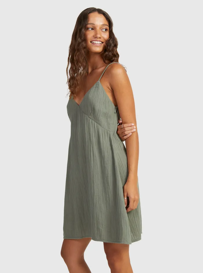 Roxy Dresses Santorini Slip Dress II Dress Agave Green 8211 Womens