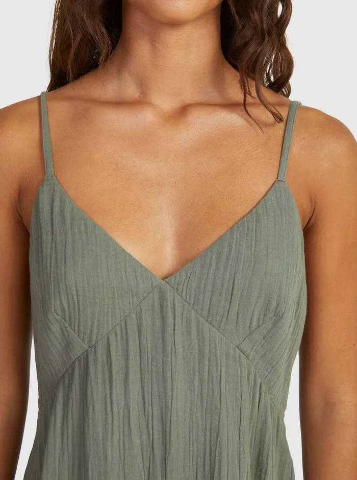 Roxy Dresses Santorini Slip Dress II Dress Agave Green 8211 Womens