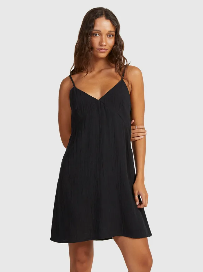 Roxy Dresses Santorini Slip Dress II Dress Anthracite 8211 Womens