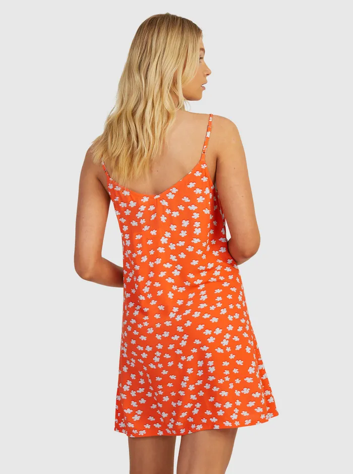 Roxy Dresses Shine A Light Slip Dress Tiger Lily Flower Rain 8211 Womens