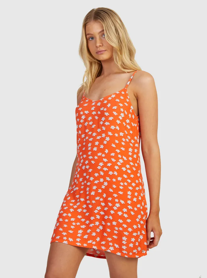 Roxy Dresses Shine A Light Slip Dress Tiger Lily Flower Rain 8211 Womens