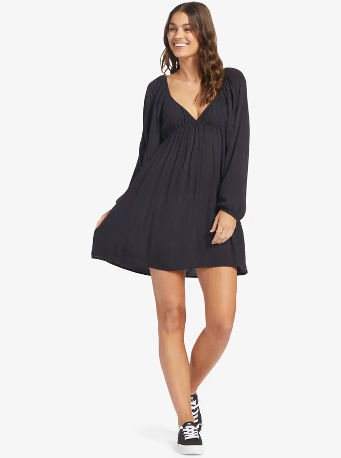 Roxy Dresses Sweetest Shores Dress Solid Dress Anthracite 8211 Womens