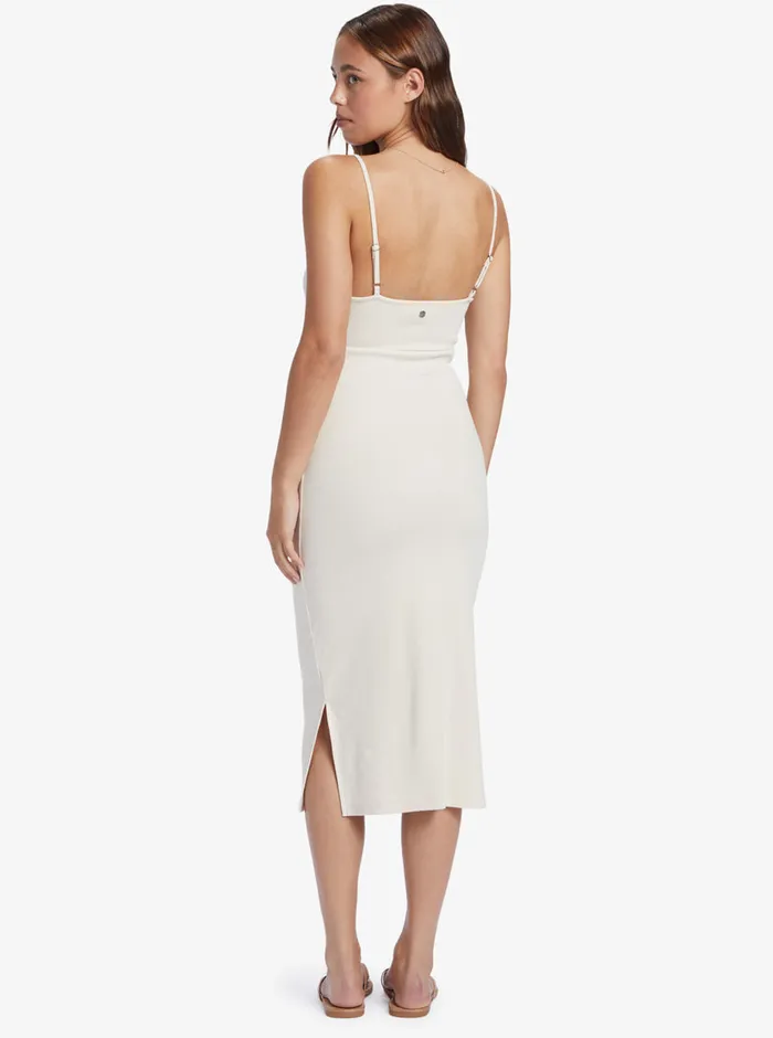 Roxy Dresses Wavey Baby Rib Knit Dress Tapioca 8211 Womens