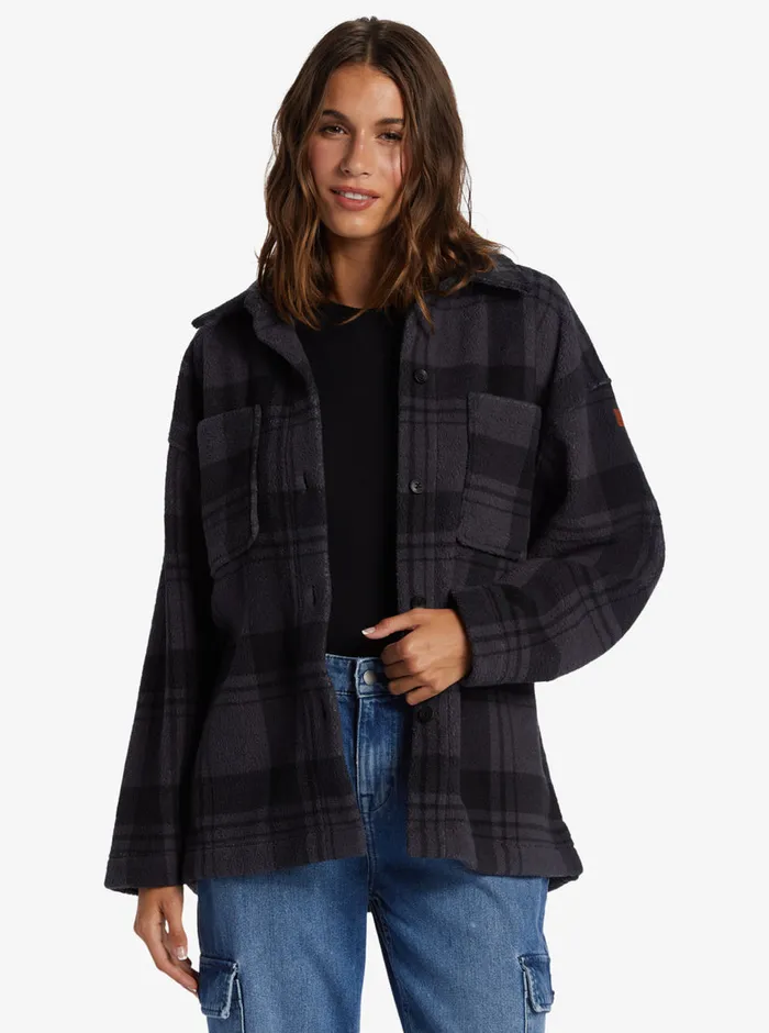 Roxy Fleece and Hoodies Next Adventure Printed ZipUp Fleece Shirt Turbulence Swell Check 8211 Womens Roxy Fleece and Hoodies Next Adventure Printed ZipUp Fleece Shirt Turbulence Swell Check 8211 Womens