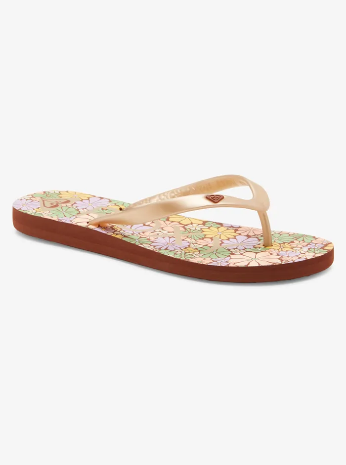 Roxy Flip Flops Tahiti FlipFlops Brown Combo 8211 Womens