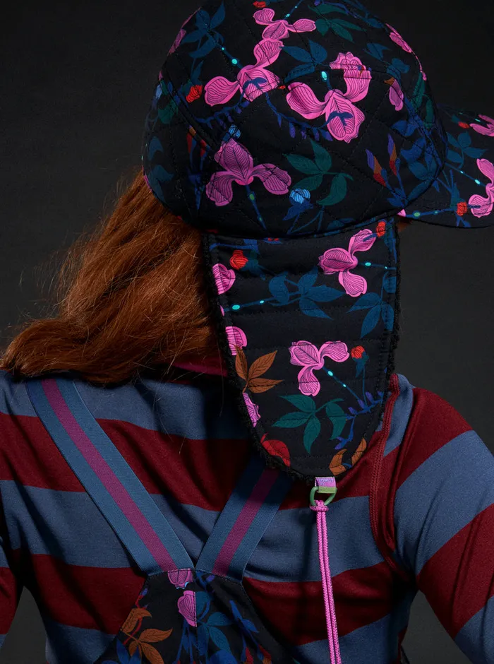 Roxy Hats ROWLEY X Trapper Hat True Black Darkreds Floral 8211 Womens
