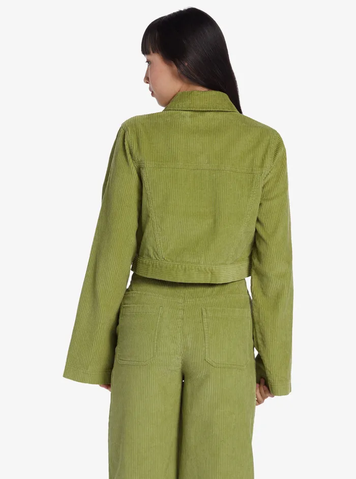 Roxy Jackets Chloe Kim Cropped Corduroy Jacket Iguana 8211 Womens