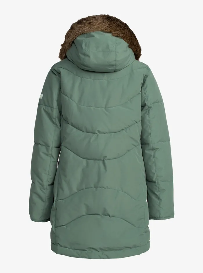 Roxy Jackets Ellie Longline Winter Jacket Dark Forest 8211 Womens