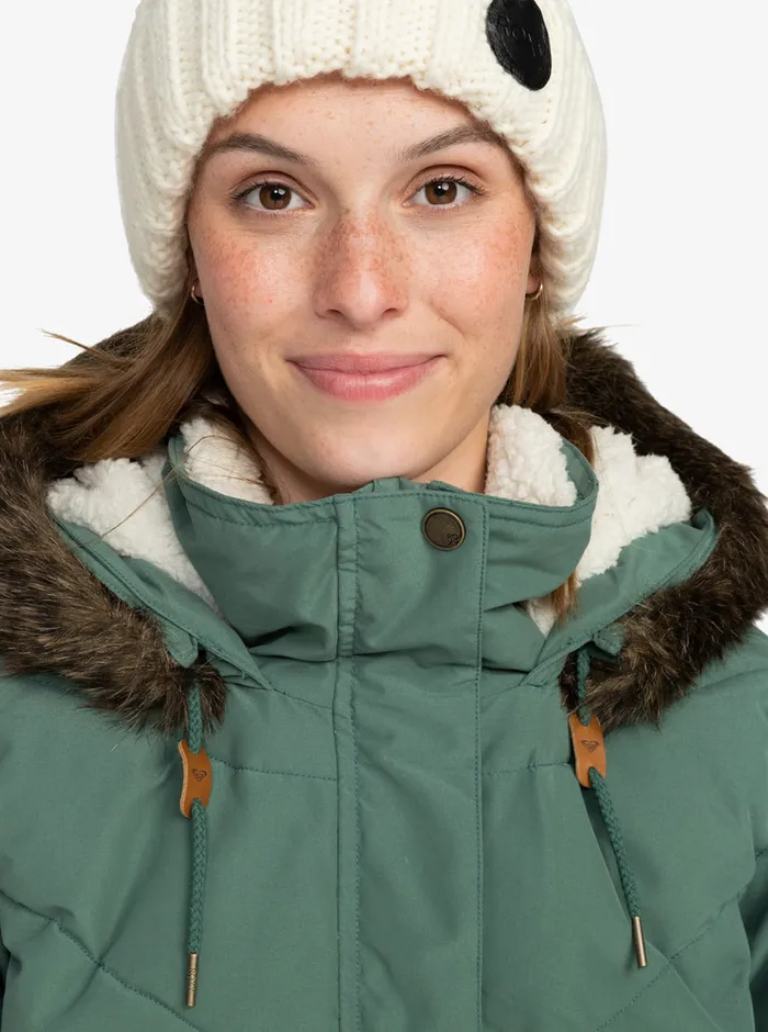 Roxy Jackets Ellie Longline Winter Jacket Dark Forest 8211 Womens