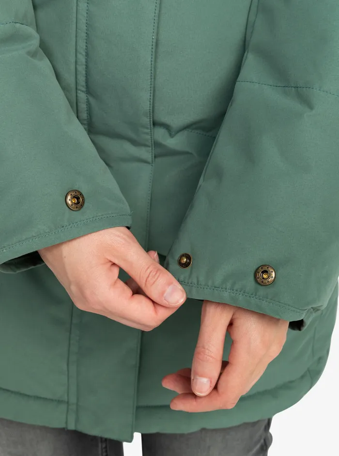 Roxy Jackets Ellie Longline Winter Jacket Dark Forest 8211 Womens
