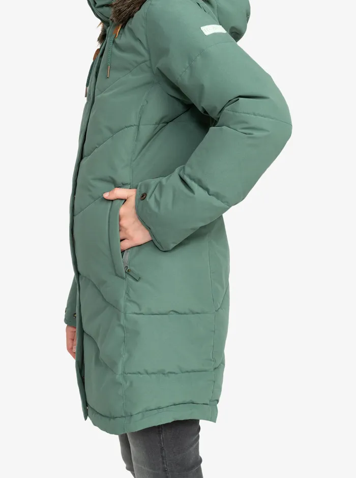 Roxy Jackets Ellie Longline Winter Jacket Dark Forest 8211 Womens