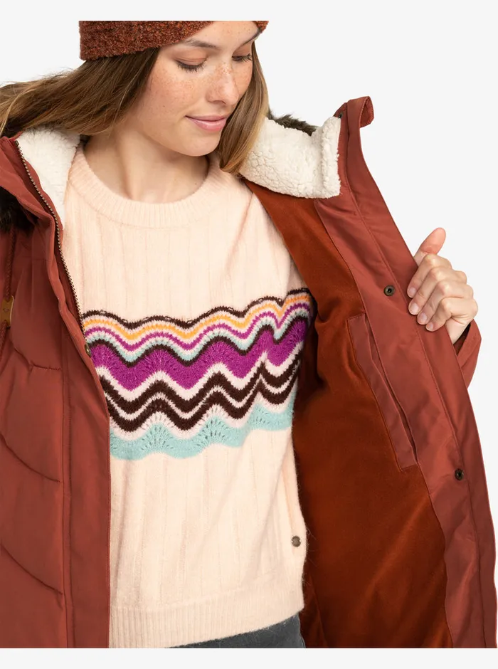 Roxy Jackets Ellie Warmlink Winter Jacket With Heating Panel Smoked Paprika 8211 Womens