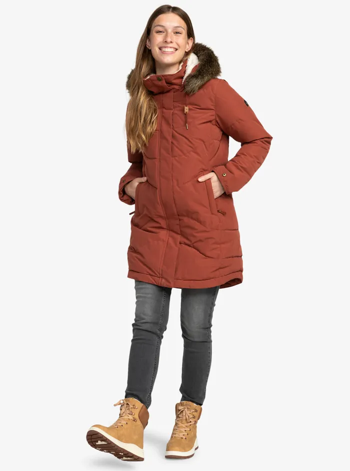 Roxy Jackets Ellie Warmlink Winter Jacket With Heating Panel Smoked Paprika 8211 Womens
