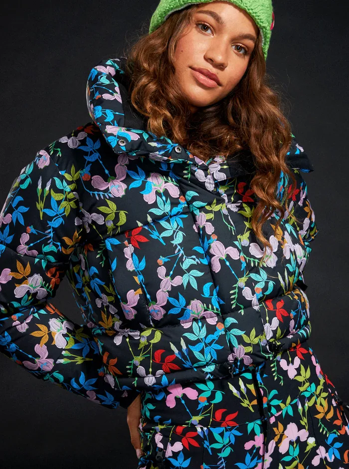 Roxy Jackets ROWLEY X Cropped Winter Bomber Jacket True Black Multifloral 8211 Womens Roxy Jackets ROWLEY X Cropped Winter Bomber Jacket True Black Multifloral 8211 Womens