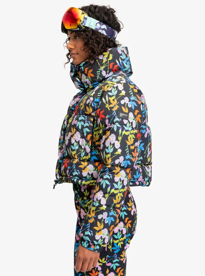Roxy Jackets ROWLEY X Cropped Winter Bomber Jacket True Black Multifloral 8211 Womens