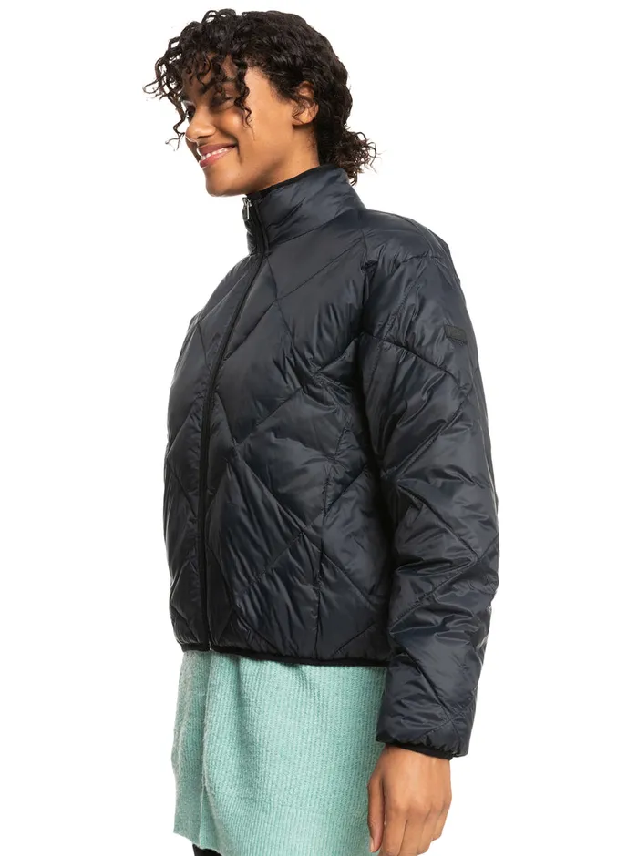 Roxy Jackets Wind Swept Lightweight Padded Packable Jacket Anthracite 8211 Womens