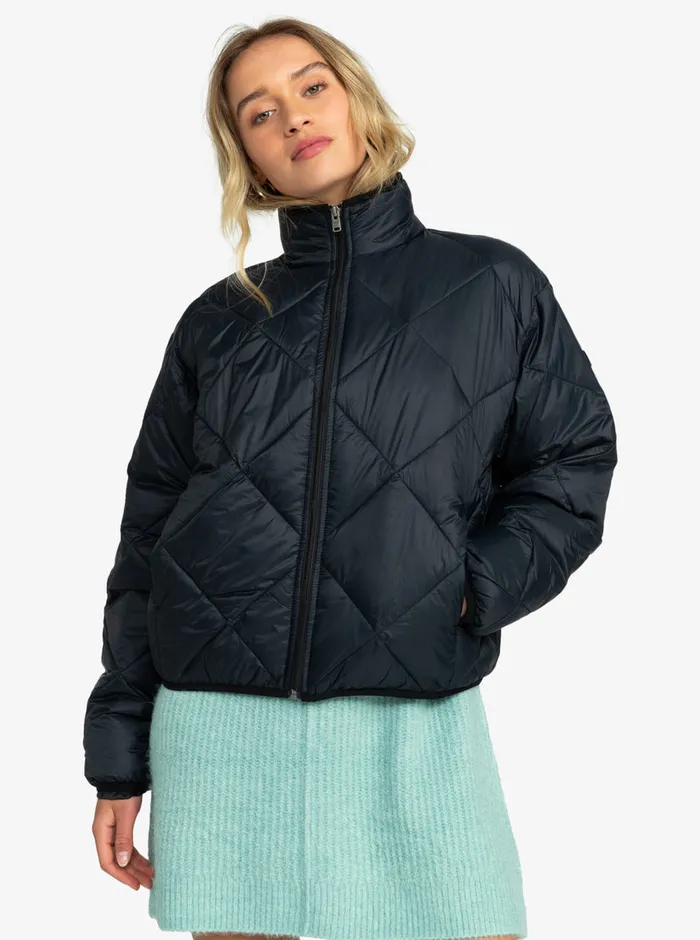 Roxy Jackets Wind Swept Lightweight Padded Packable Jacket Anthracite 8211 Womens