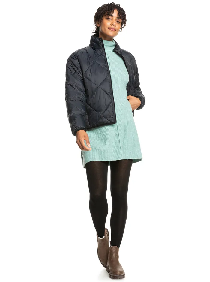 Roxy Jackets Wind Swept Lightweight Padded Packable Jacket Anthracite 8211 Womens