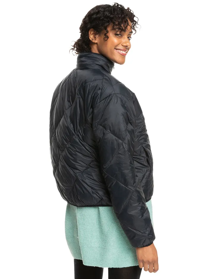 Roxy Jackets Wind Swept Lightweight Padded Packable Jacket Anthracite 8211 Womens