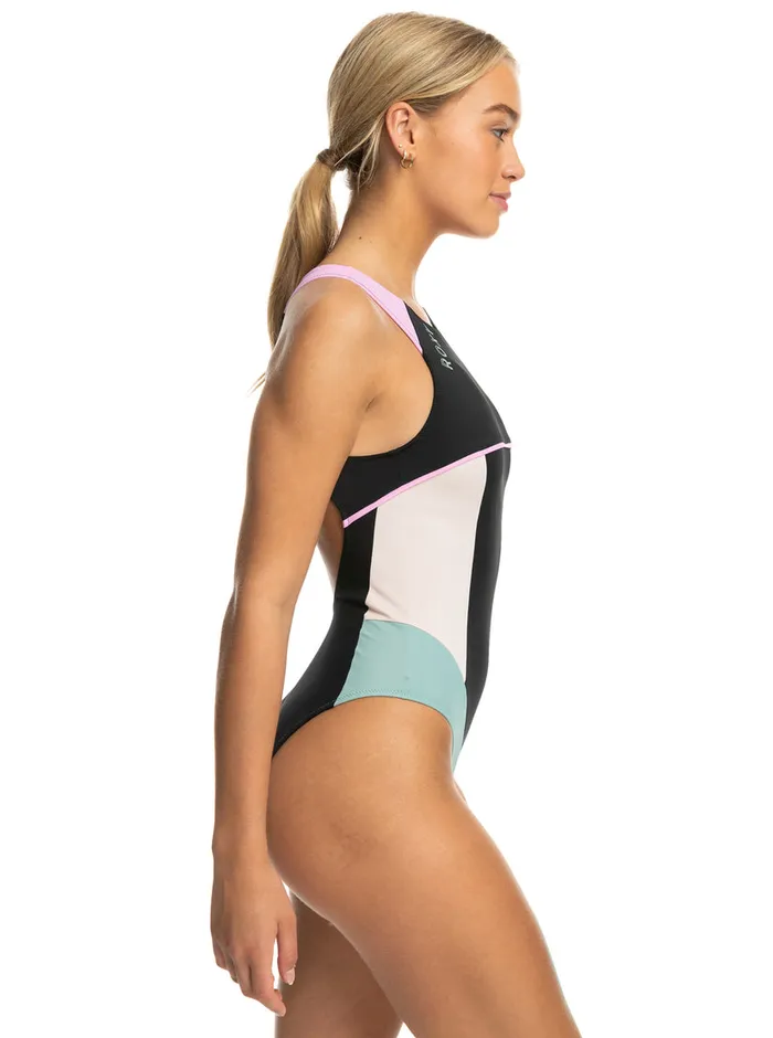 Roxy One Pieces Active Tech OnePiece Swimsuit Anthracite 8211 Womens