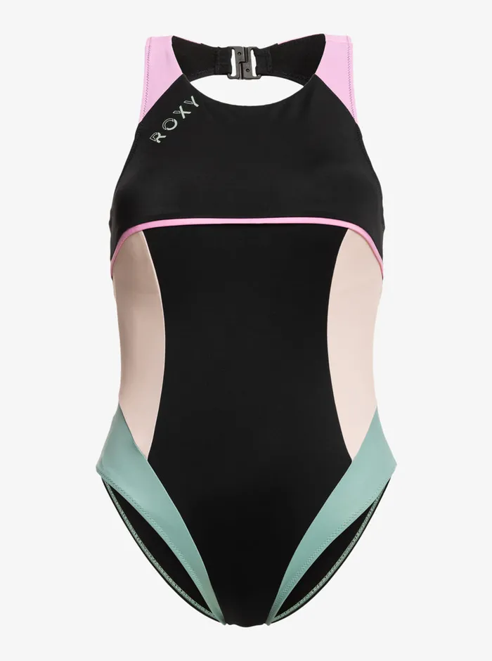 Roxy One Pieces Active Tech OnePiece Swimsuit Anthracite 8211 Womens
