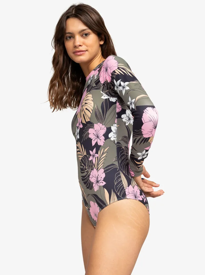 Roxy One Pieces Pro The Overhead LongSleeve Swimsuit Anthracite Classic Pro Surf 8211 Womens