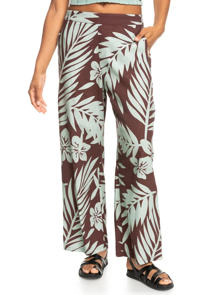 Roxy Pants and Jeans Another Night Wide Leg Pants Bitter Chocolate Palmeria 8211 Womens Roxy Pants and Jeans Another Night Wide Leg Pants Bitter Chocolate Palmeria 8211 Womens