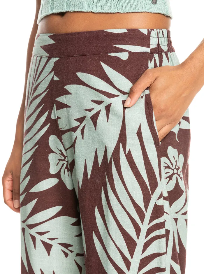 Roxy Pants and Jeans Another Night Wide Leg Pants Bitter Chocolate Palmeria 8211 Womens