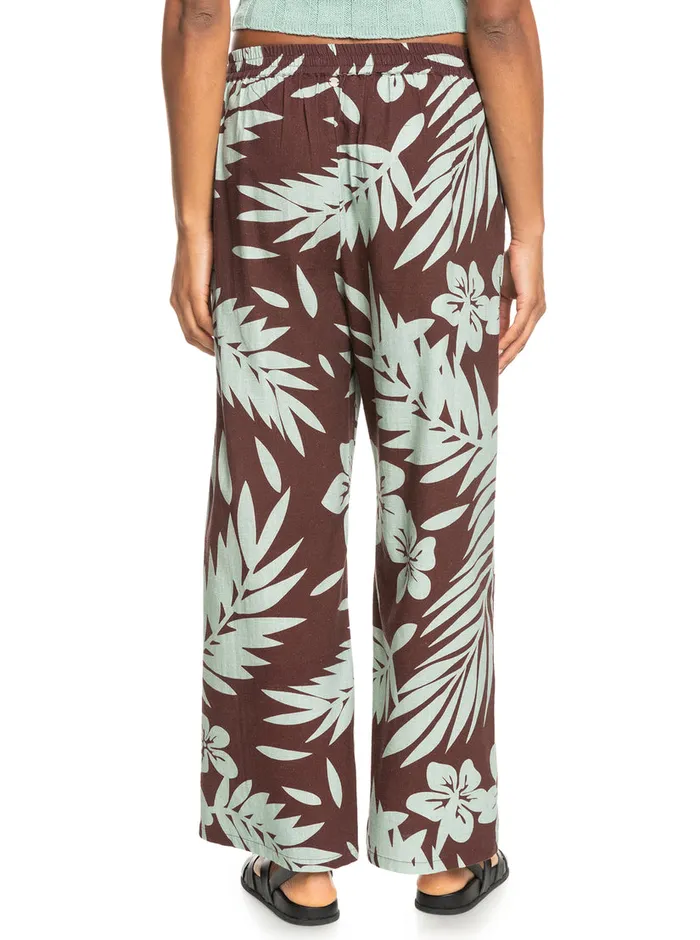 Roxy Pants and Jeans Another Night Wide Leg Pants Bitter Chocolate Palmeria 8211 Womens