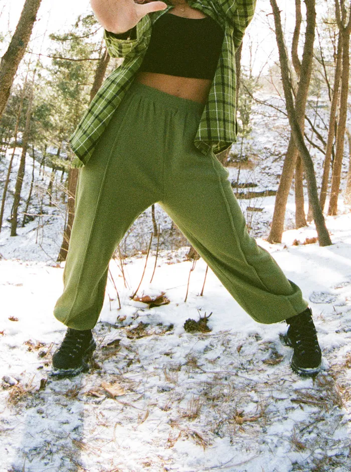 Roxy Pants and Jeans Chloe Kim Off Duty Waffle Sweatpants Iguana 8211 Womens