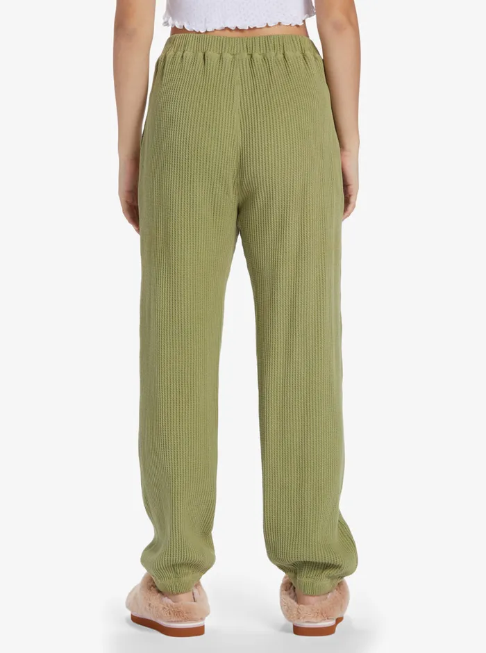 Roxy Pants and Jeans Chloe Kim Off Duty Waffle Sweatpants Iguana 8211 Womens