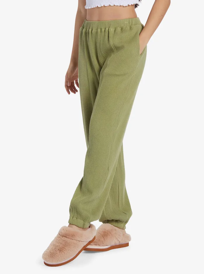 Roxy Pants and Jeans Chloe Kim Off Duty Waffle Sweatpants Iguana 8211 Womens