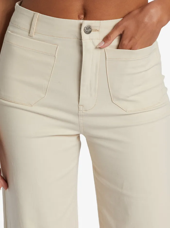 Roxy Pants and Jeans Coastal Cruiser Wide Leg Pants Tapioca 8211 Womens
