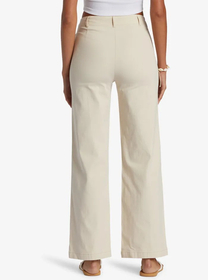 Roxy Pants and Jeans Coastal Cruiser Wide Leg Pants Tapioca 8211 Womens