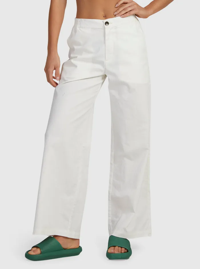 Roxy Pants and Jeans Comfy Palazzo Pants Blanc De Blanc 8211 Womens