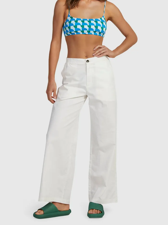 Roxy Pants and Jeans Comfy Palazzo Pants Blanc De Blanc 8211 Womens