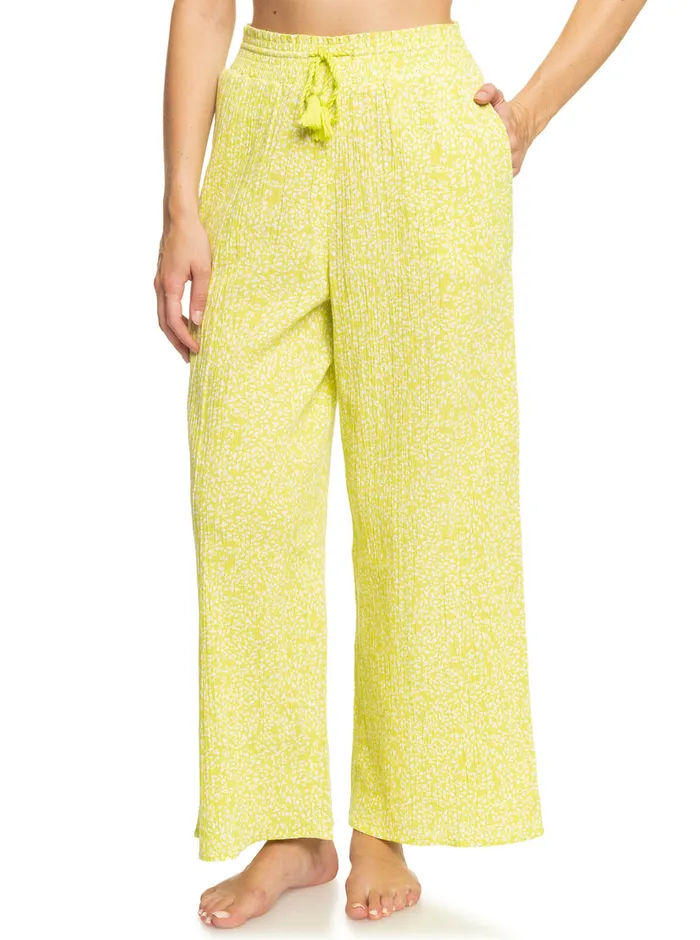 Roxy Pants and Jeans Drift Away Beach Pants Daiquiri Green Sea Spray 8211 Womens