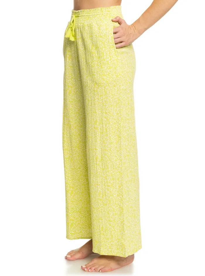Roxy Pants and Jeans Drift Away Beach Pants Daiquiri Green Sea Spray 8211 Womens