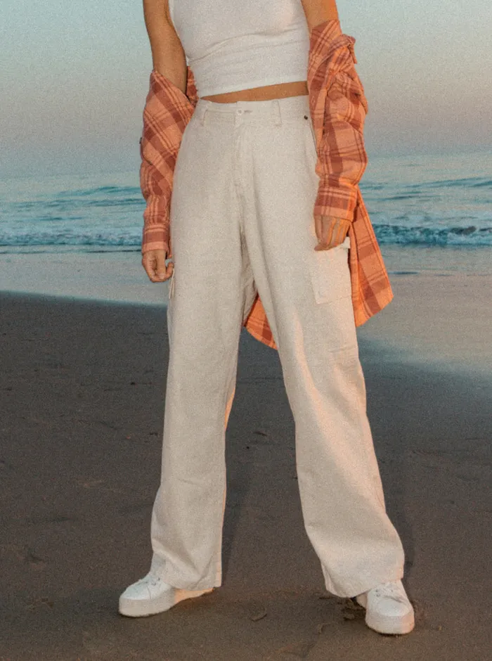 Roxy Pants and Jeans Lefty Cargo Trousers Natural 8211 Womens