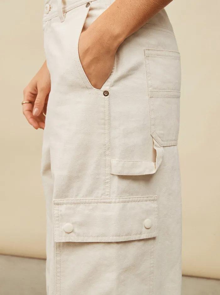 Roxy Pants and Jeans Lefty Cargo Trousers Natural 8211 Womens