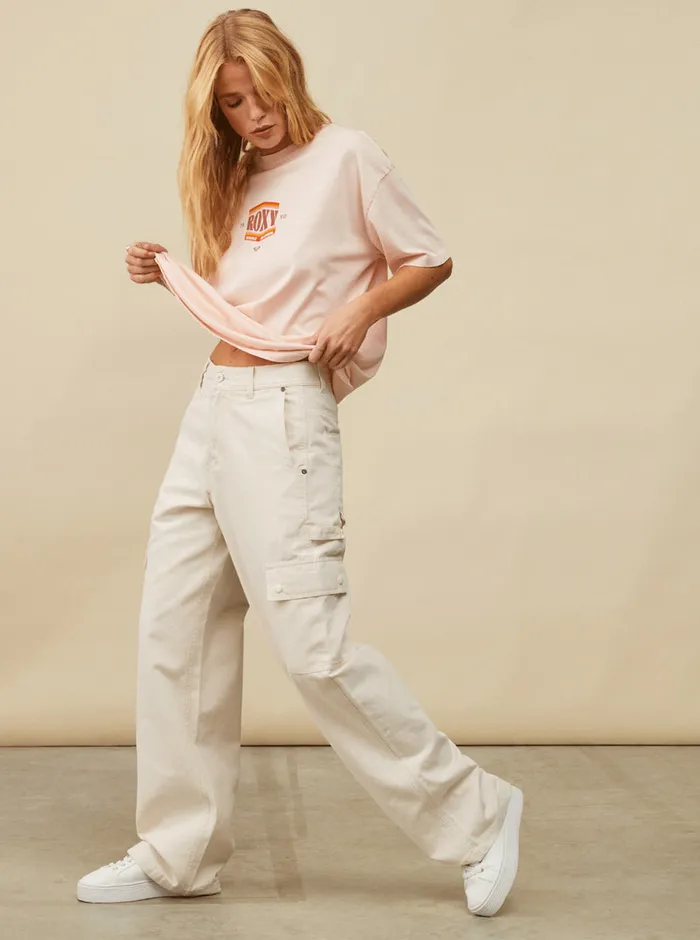 Roxy Pants and Jeans Lefty Cargo Trousers Natural 8211 Womens