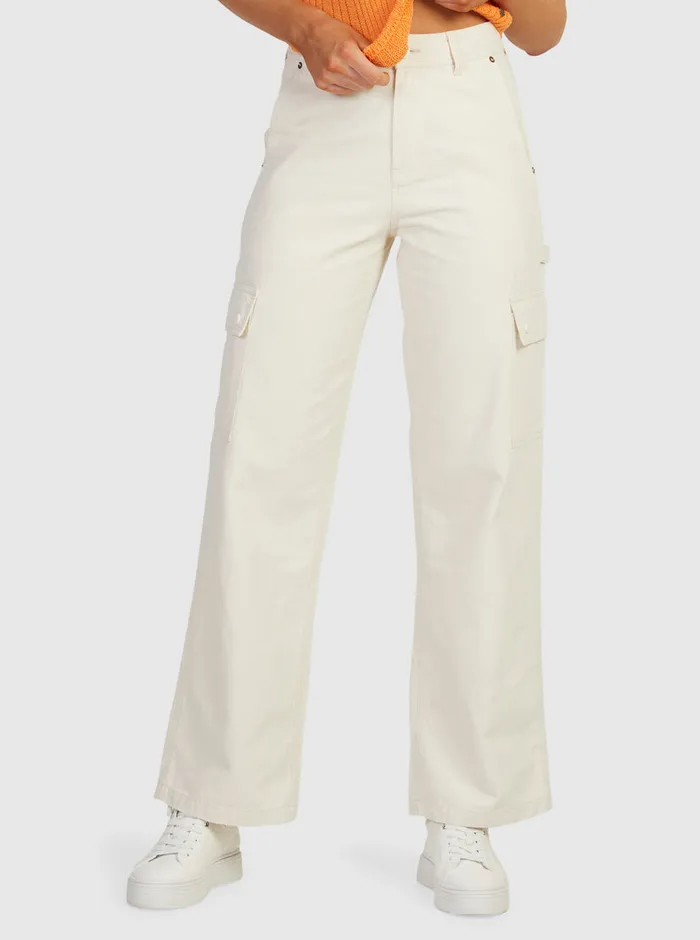 Roxy Pants and Jeans Lefty Cargo Trousers Natural 8211 Womens