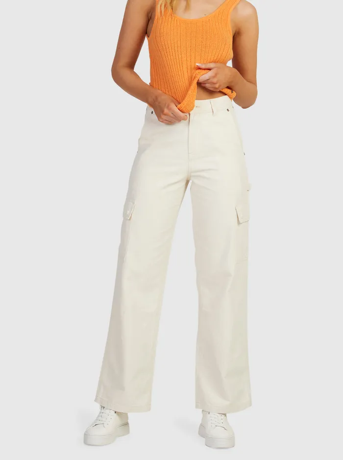 Roxy Pants and Jeans Lefty Cargo Trousers Natural 8211 Womens