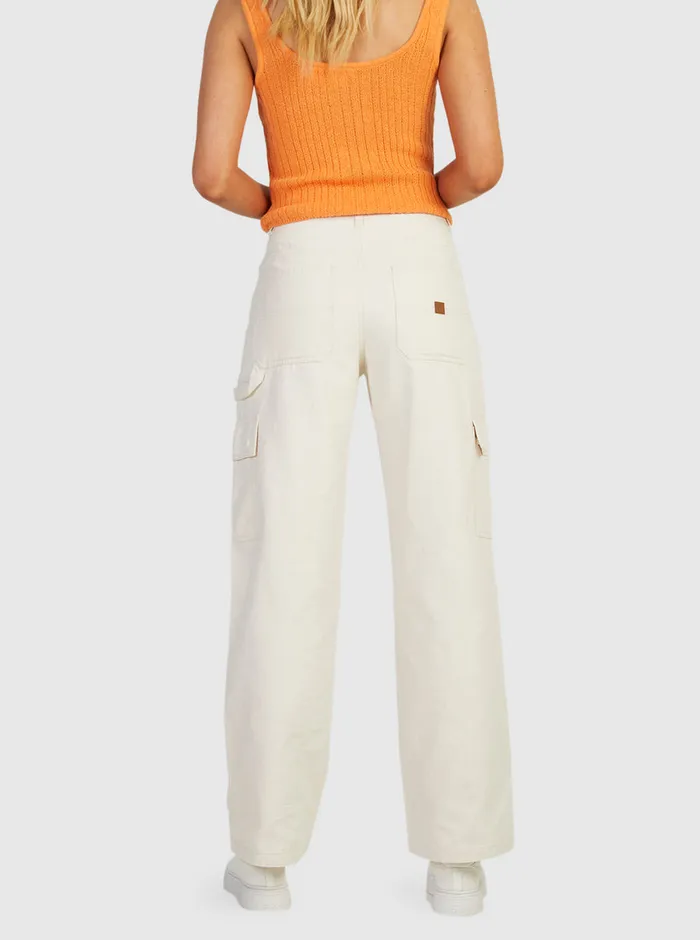 Roxy Pants and Jeans Lefty Cargo Trousers Natural 8211 Womens