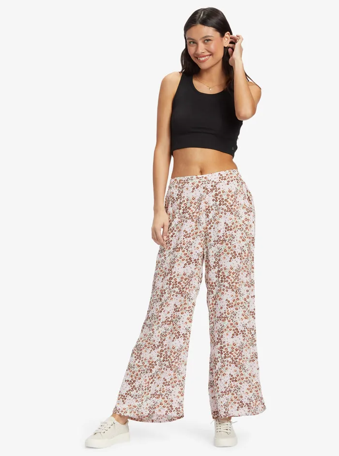 Roxy Pants and Jeans Midnight Avenue Pants Wild Fields Floral Warm Taupe 8211 Womens