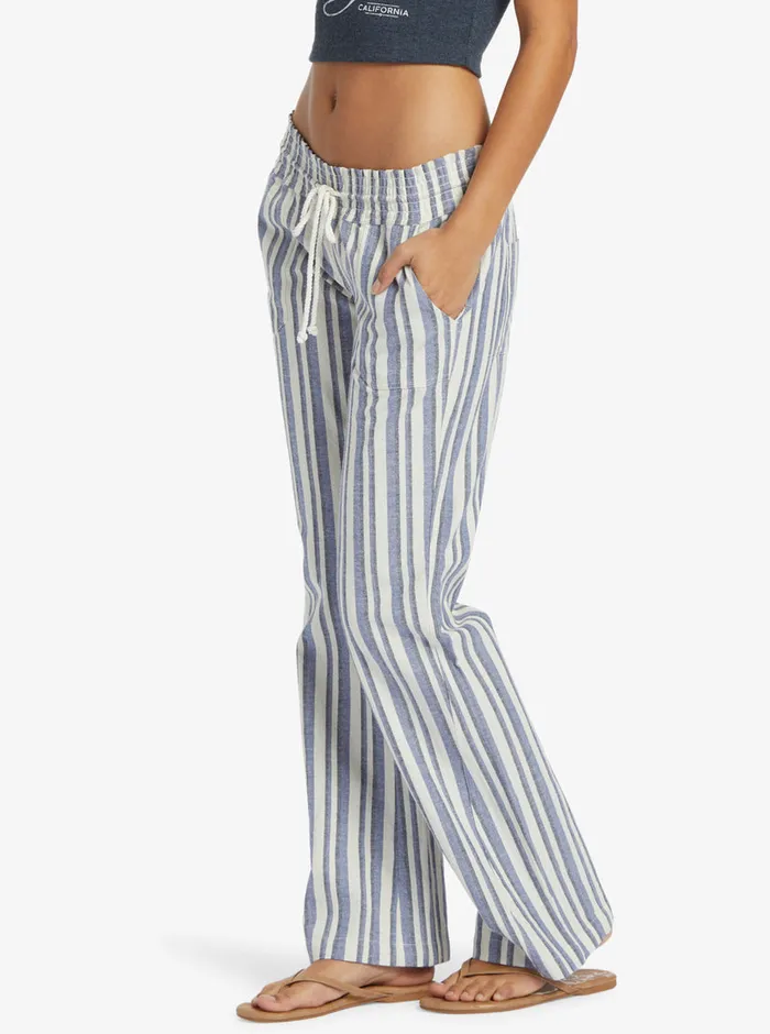 Roxy Pants and Jeans Oceanside Flared Pants Bijou Silk Caye Stripe 8211 Womens