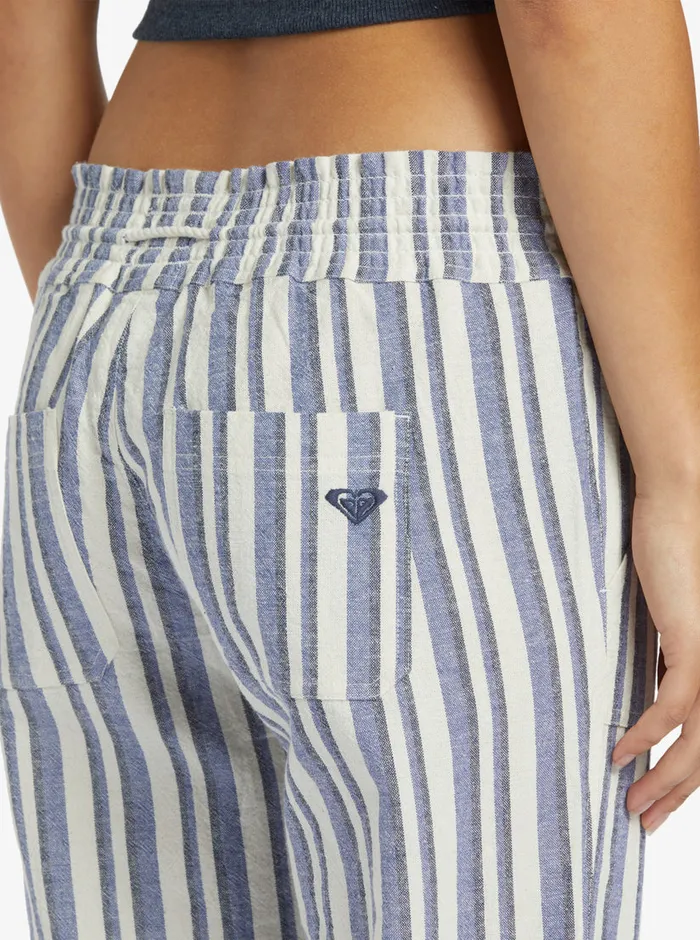 Roxy Pants and Jeans Oceanside Flared Pants Bijou Silk Caye Stripe 8211 Womens