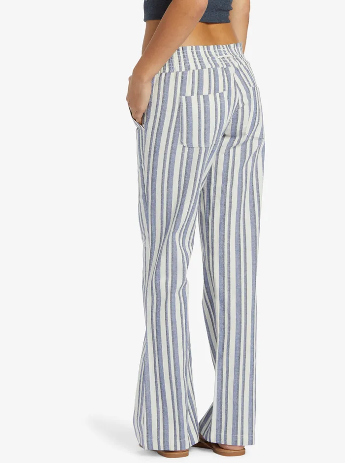 Roxy Pants and Jeans Oceanside Flared Pants Bijou Silk Caye Stripe 8211 Womens